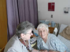 Sister Joann ministering at Jeanes Hospital